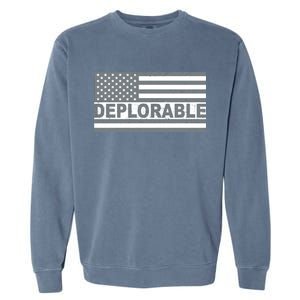 Deplorable American USA Flag Garment-Dyed Sweatshirt