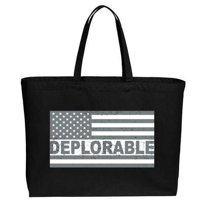 Deplorable American USA Flag Cotton Canvas Jumbo Tote