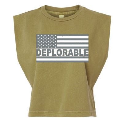 Deplorable American USA Flag Garment-Dyed Women's Muscle Tee