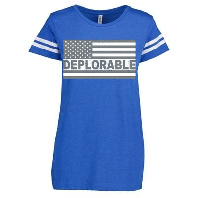 Deplorable American USA Flag Enza Ladies Jersey Football T-Shirt