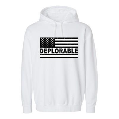 Deplorable American USA Flag Garment-Dyed Fleece Hoodie