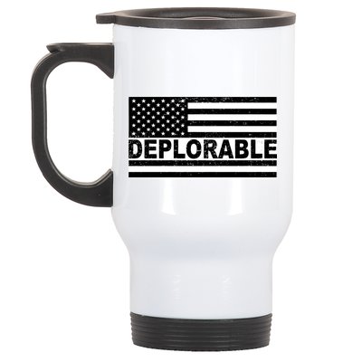 Deplorable American USA Flag Stainless Steel Travel Mug