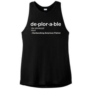 Deplorable Definition Hard Working American Donald Trump Ladies PosiCharge Tri-Blend Wicking Tank