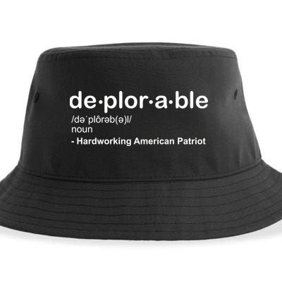 Deplorable Definition Hard Working American Donald Trump Sustainable Bucket Hat