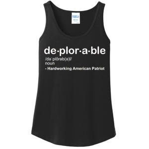 Deplorable Definition Hard Working American Donald Trump Ladies Essential Tank