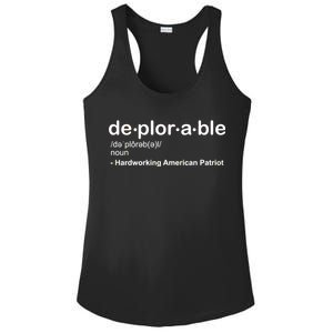 Deplorable Definition Hard Working American Donald Trump Ladies PosiCharge Competitor Racerback Tank