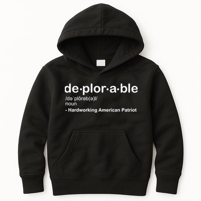 Deplorable Definition Hard Working American Donald Trump Kids Hoodie