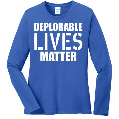 Deplorable Lives Matter USA Army Stamp Ladies Long Sleeve Shirt