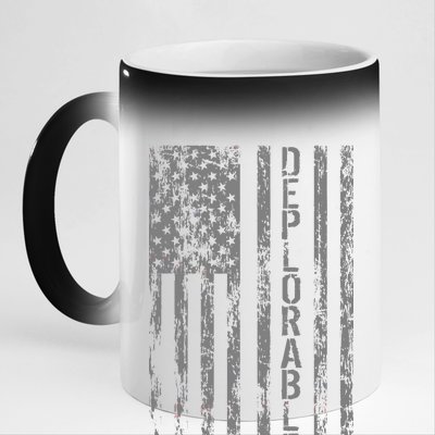 Deplorable United States of America USA Vintage Flag 11oz Black Color Changing Mug