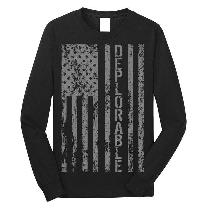 Deplorable United States of America USA Vintage Flag Long Sleeve Shirt