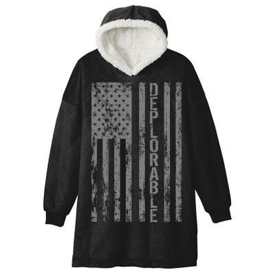 Deplorable United States of America USA Vintage Flag Hooded Wearable Blanket