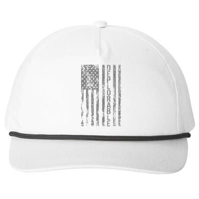 Deplorable United States of America USA Vintage Flag Snapback Five-Panel Rope Hat