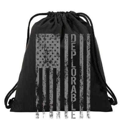 Deplorable United States of America USA Vintage Flag Drawstring Bag