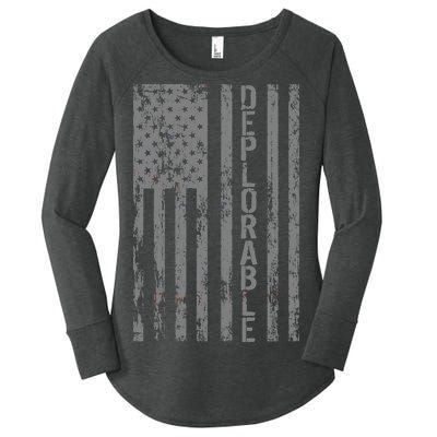 Deplorable United States of America USA Vintage Flag Women's Perfect Tri Tunic Long Sleeve Shirt