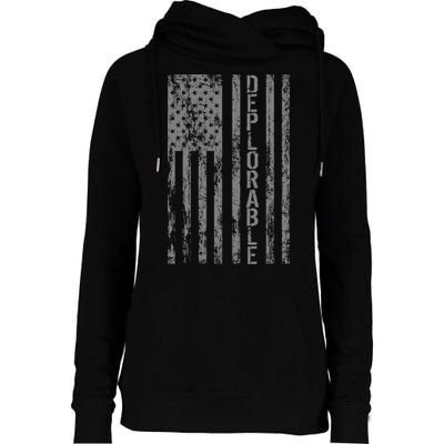 Deplorable United States of America USA Vintage Flag Womens Funnel Neck Pullover Hood