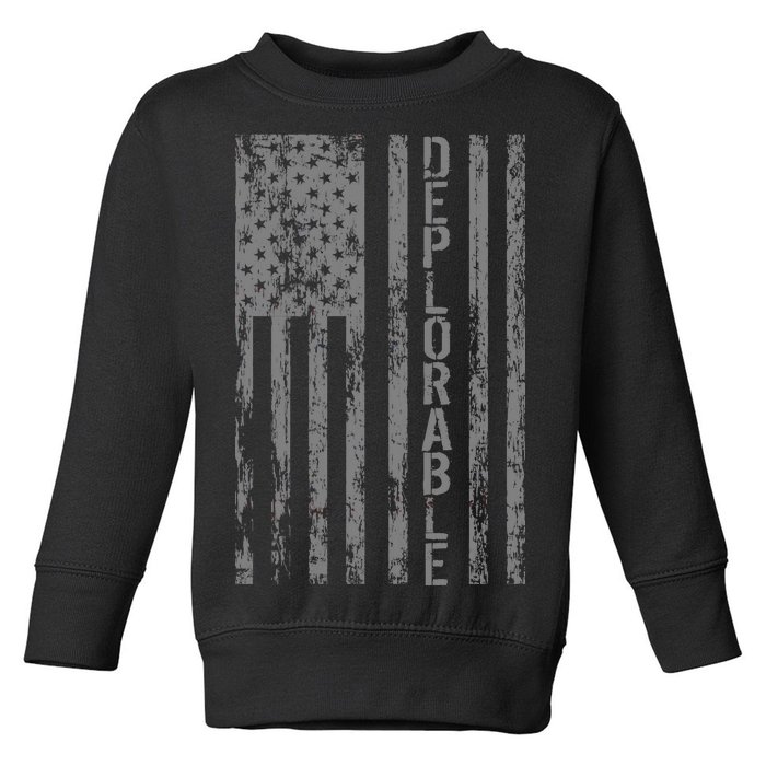 Deplorable United States of America USA Vintage Flag Toddler Sweatshirt