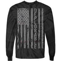 Deplorable United States of America USA Vintage Flag Tie-Dye Long Sleeve Shirt