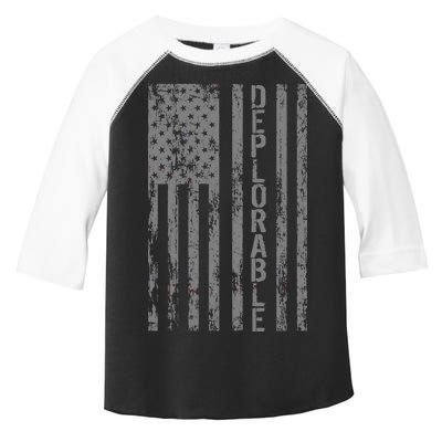 Deplorable United States of America USA Vintage Flag Toddler Fine Jersey T-Shirt