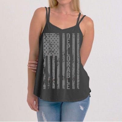 Deplorable United States of America USA Vintage Flag Women's Strappy Tank