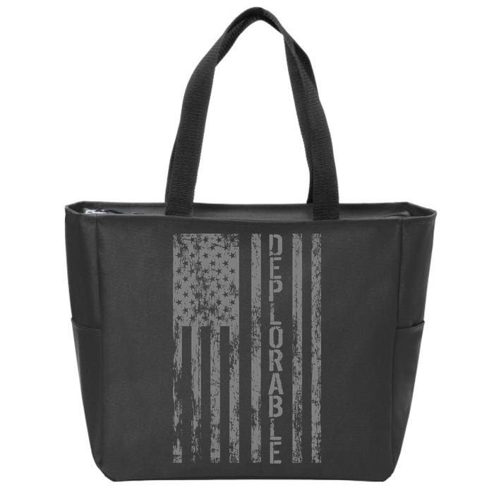 Deplorable United States of America USA Vintage Flag Zip Tote Bag