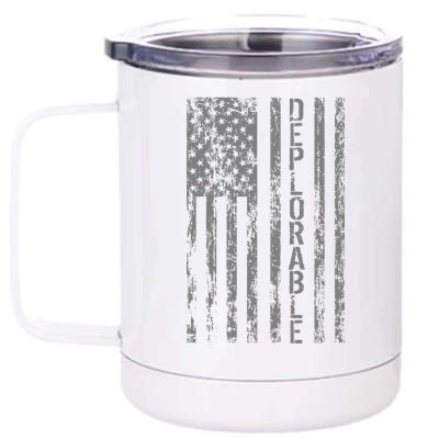 Deplorable United States of America USA Vintage Flag 12 oz Stainless Steel Tumbler Cup