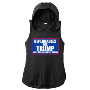 Deplorables For Trump Make America Great Again Ladies PosiCharge Tri-Blend Wicking Draft Hoodie Tank