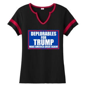 Deplorables For Trump Make America Great Again Ladies Halftime Notch Neck Tee