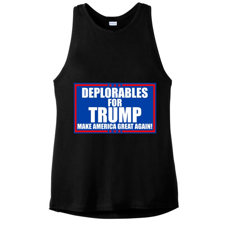 Deplorables For Trump Make America Great Again Ladies PosiCharge Tri-Blend Wicking Tank