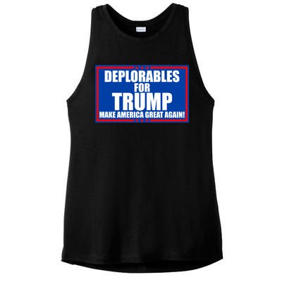 Deplorables For Trump Make America Great Again Ladies PosiCharge Tri-Blend Wicking Tank