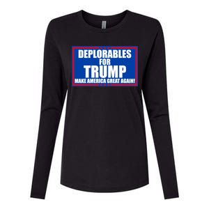 Deplorables For Trump Make America Great Again Womens Cotton Relaxed Long Sleeve T-Shirt