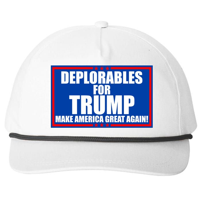 Deplorables For Trump Make America Great Again Snapback Five-Panel Rope Hat