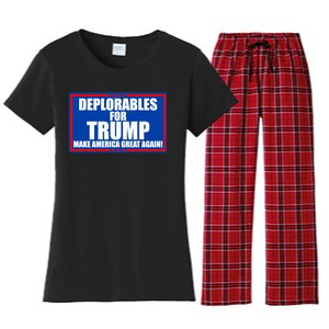 Deplorables For Trump Make America Great Again Women's Flannel Pajama Set