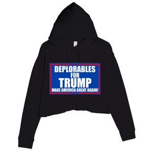 Deplorables For Trump Make America Great Again Crop Fleece Hoodie