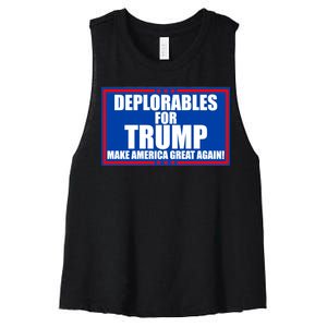 Deplorables For Trump Make America Great Again Women's Racerback Cropped Tank