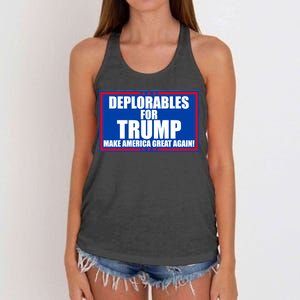 Deplorables For Trump Make America Great Again Women's Knotted Racerback Tank