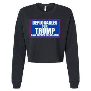 Deplorables For Trump Make America Great Again Cropped Pullover Crew