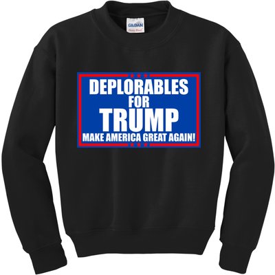 Deplorables For Trump Make America Great Again Kids Sweatshirt