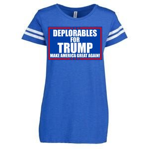 Deplorables For Trump Make America Great Again Enza Ladies Jersey Football T-Shirt