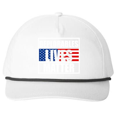 Deplorables Lives Matter USA Vote Trump 2020 Snapback Five-Panel Rope Hat