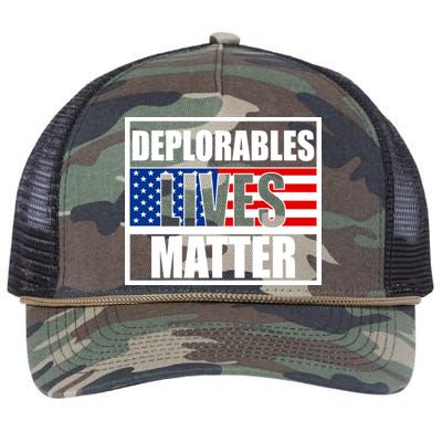 Deplorables Lives Matter USA Vote Trump 2020 Retro Rope Trucker Hat Cap