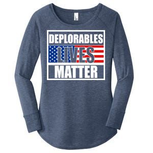 Deplorables Lives Matter USA Vote Trump 2020 Women's Perfect Tri Tunic Long Sleeve Shirt