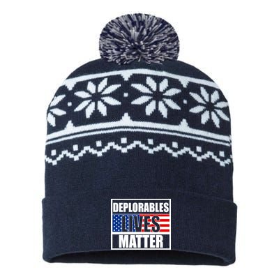 Deplorables Lives Matter USA Vote Trump 2020 USA-Made Snowflake Beanie