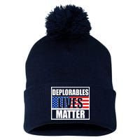 Deplorables Lives Matter USA Vote Trump 2020 Pom Pom 12in Knit Beanie