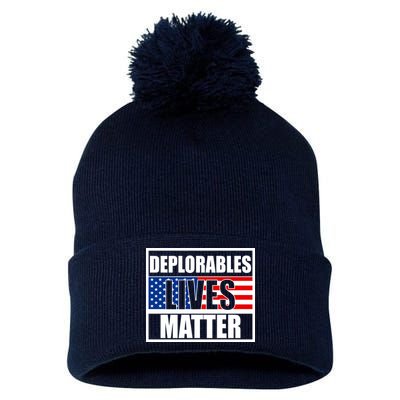 Deplorables Lives Matter USA Vote Trump 2020 Pom Pom 12in Knit Beanie