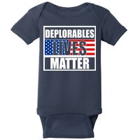 Deplorables Lives Matter USA Vote Trump 2020 Baby Bodysuit