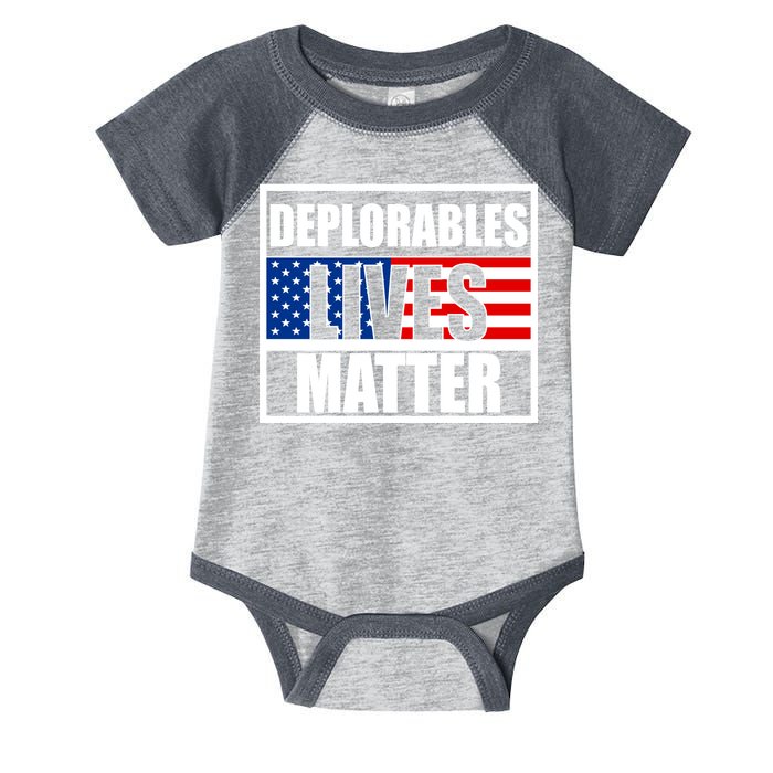 Deplorables Lives Matter USA Vote Trump 2020 Infant Baby Jersey Bodysuit