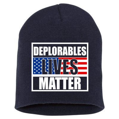 Deplorables Lives Matter USA Vote Trump 2020 Short Acrylic Beanie