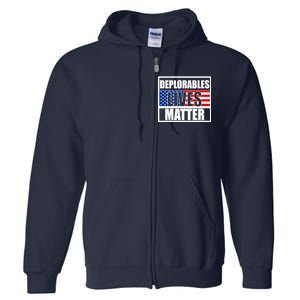 Deplorables Lives Matter USA Vote Trump 2020 Full Zip Hoodie