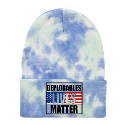 Deplorables Lives Matter USA Vote Trump 2020 Tie Dye 12in Knit Beanie