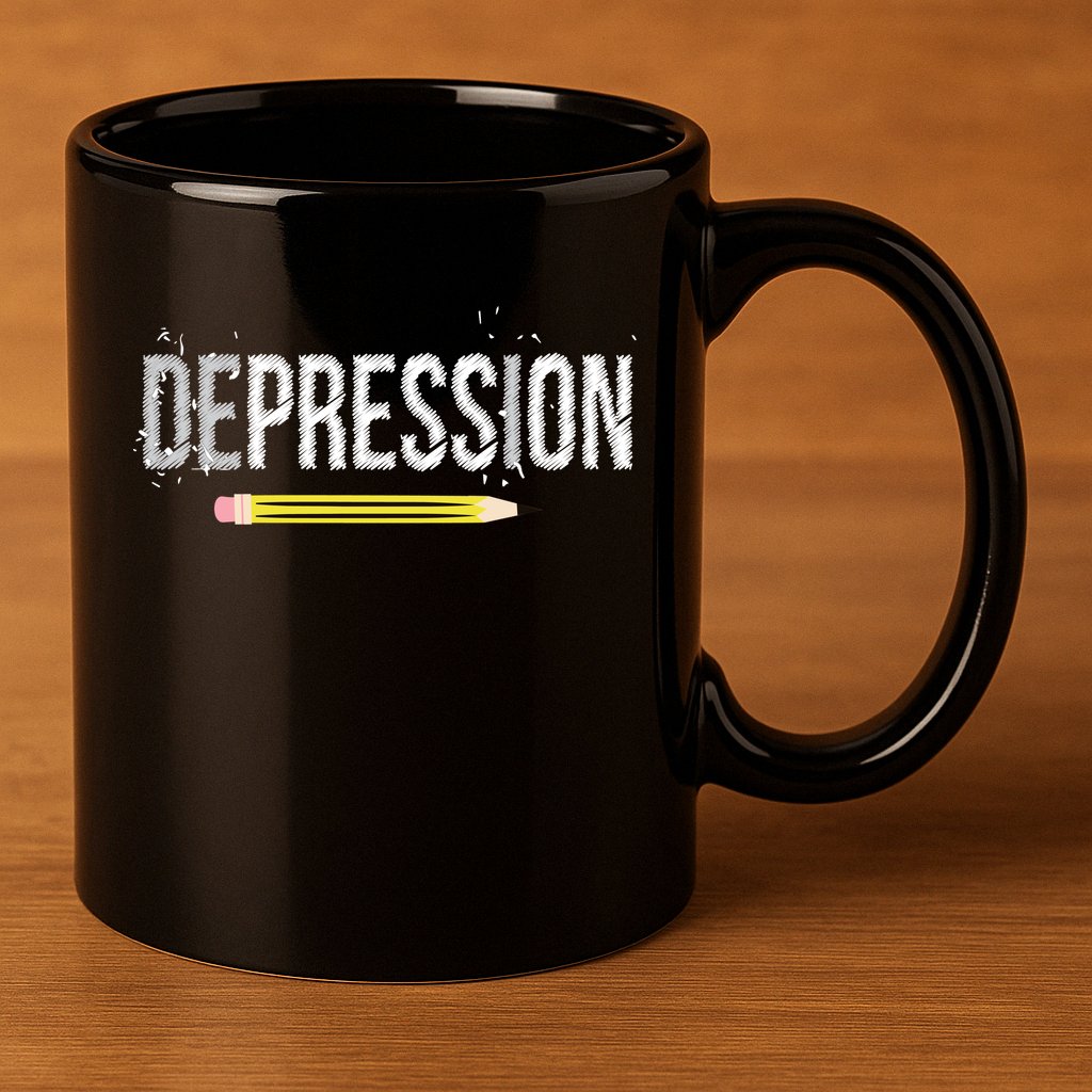 Depression Pencil 11oz C Handle Ceramic Mug